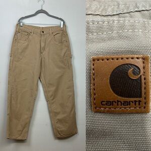 Carharrt 36x 30 Cargo Carpenter Style Pants Tan Dungaree Loose Fit